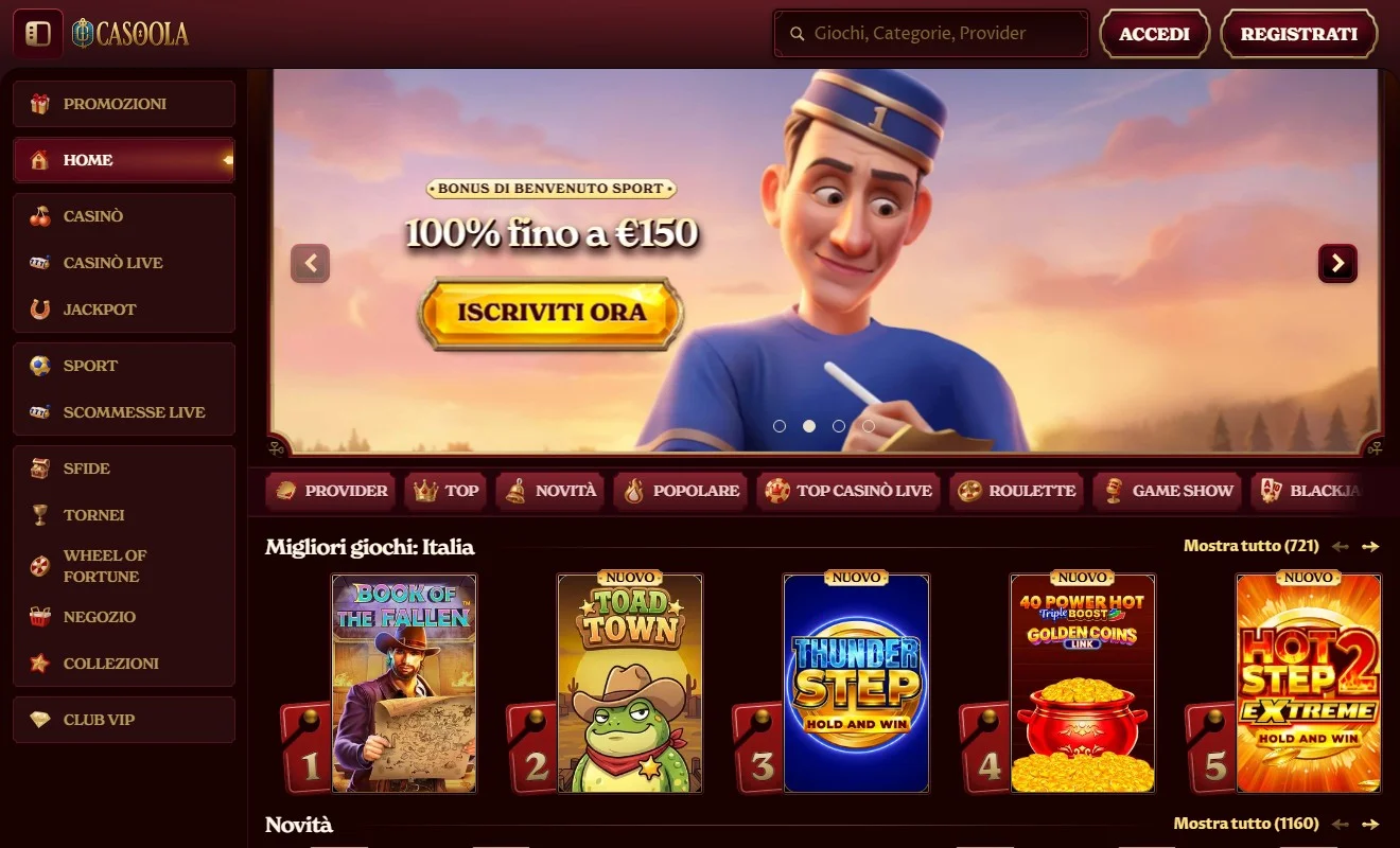 casino con astropay: la lobby di Casoola